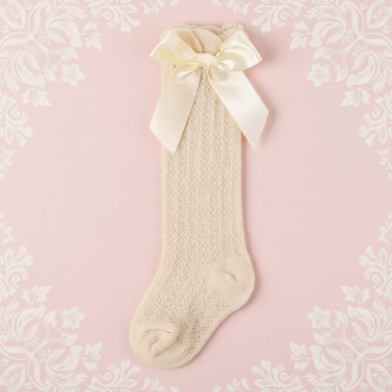 LittleCharm – Zart & stilvoll – Kniestrümpfe für Mädchen mit Schleife