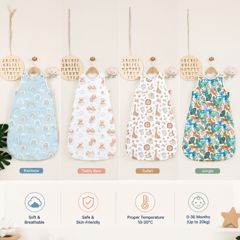 LittleDreams – Weich & atmungsaktiv – Ärmelloser Babyschlafsack