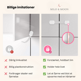Milo & Moon – Usynlig sikkerhed – Børnesikre skabs- og skuffelåse (8 stk.)