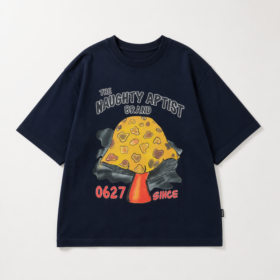 MushroomPlay – Casual & Streetwear – Oversized-T-Shirt mit Pilz-Print