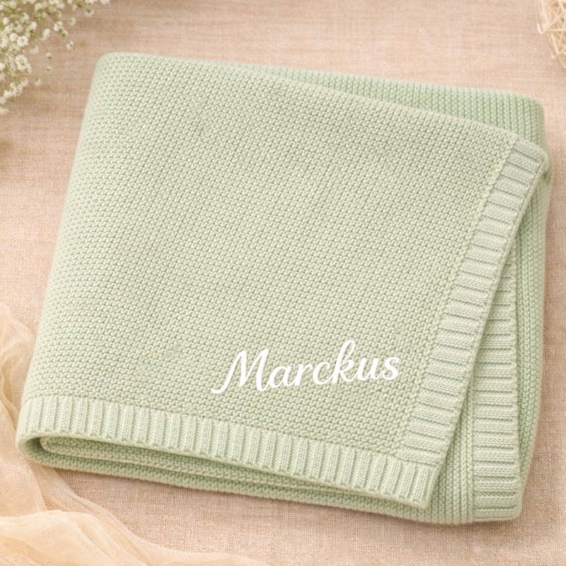 Personalized Baby Blanket – Weich & Einzigartig – Personalisierte, bestickte Baumwolldecke