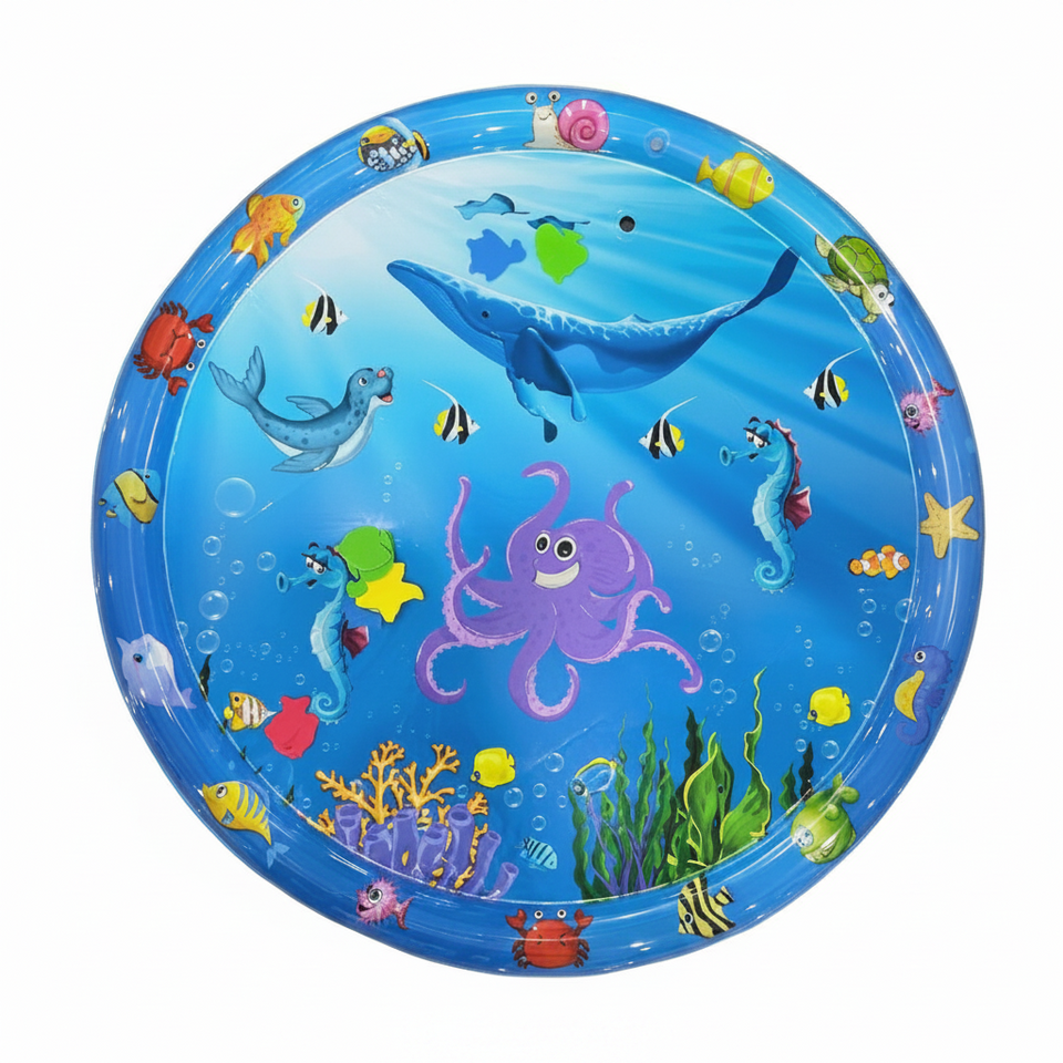 TinyWave – Fröhlich & entwicklungsfördernd – Sensorische Wassermatte für Babys