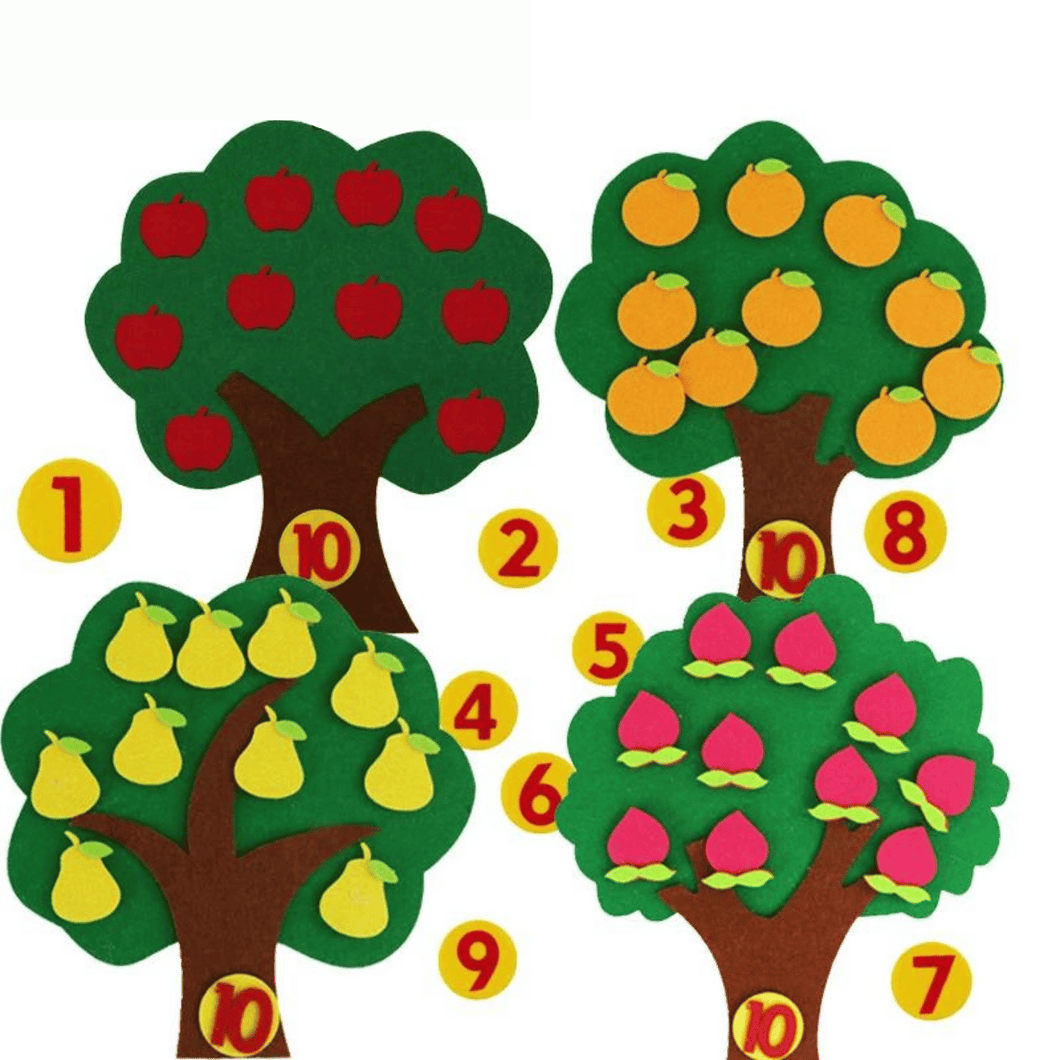 Felt Math Tree™ - Fruchtige Zahlenjagd - Mathebaum aus Filz