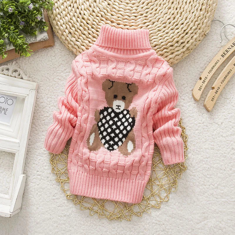 Mini Fashion™ - Teddybär Rollkragenpullover Kinderpullover