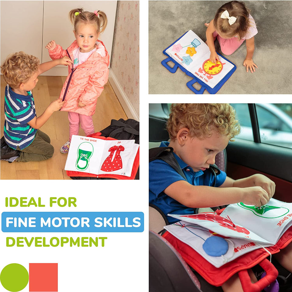 Quiet Book™ | Udvikl finmotorik - Montessori aktivitetsbog