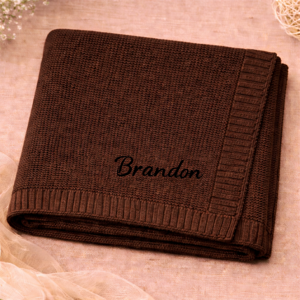 Personalized Baby Blanket – Weich & Einzigartig – Personalisierte, bestickte Baumwolldecke
