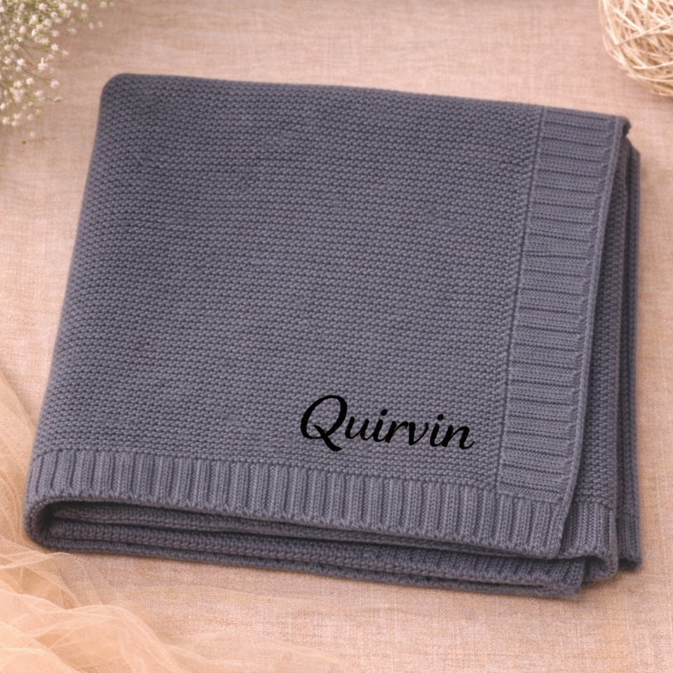 Personalized Baby Blanket – Weich & Einzigartig – Personalisierte, bestickte Baumwolldecke