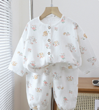 Mini Fashion™ - Luftiges Material - Leinen-Kleid-Set