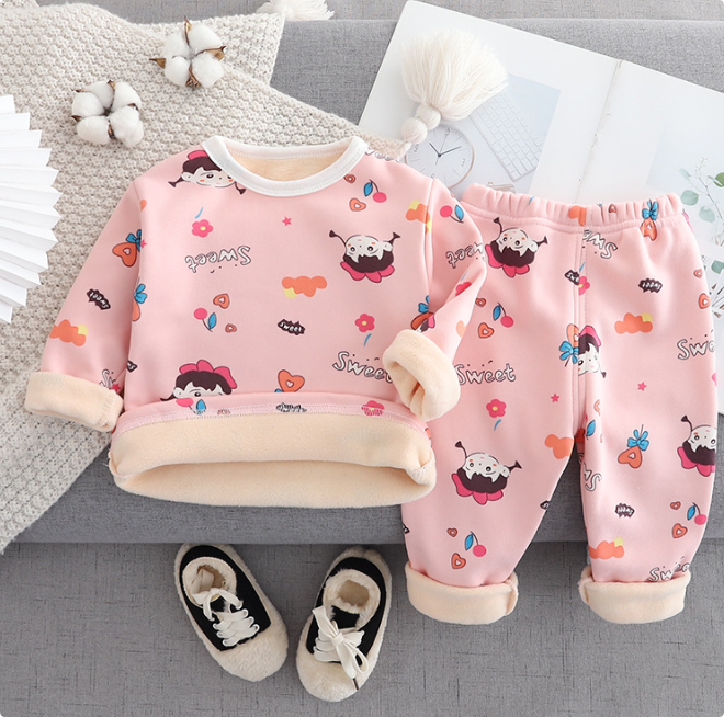 Mini Fashion™ - Tegneserie-fleece-pyjamas til børn
