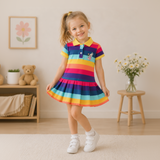 RainbowBabe – Frisk & farverig – Polo-kjole til børn
