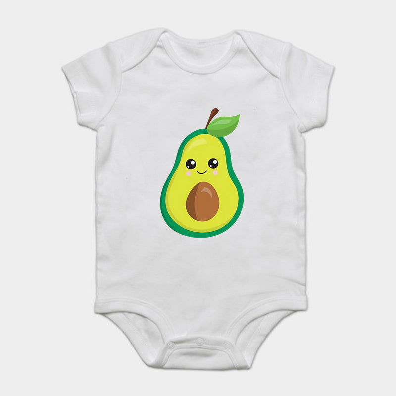 Mini Fashion™ - Match Med Familien -  Avocado T-shirts Hvid
