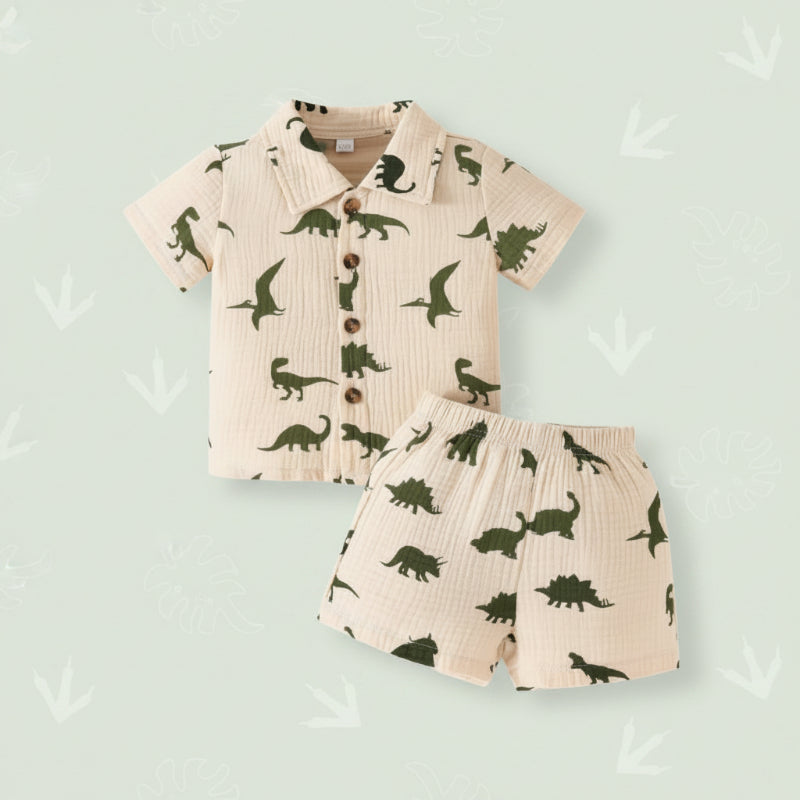 Dinosaur & Car Print Outfit – Cool & Verspielt – Sommer-Outfit
