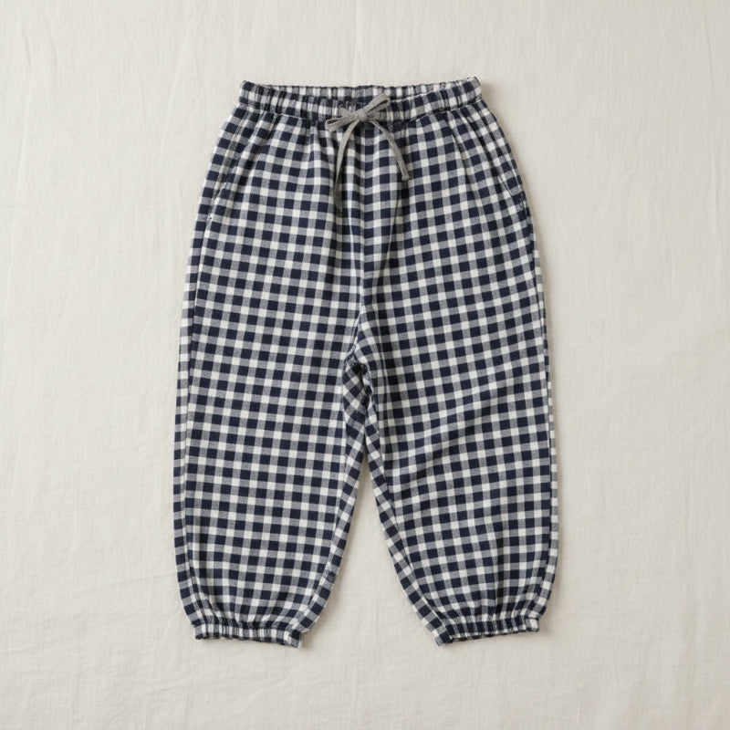 Plaid Cotton Pants – Leicht & atmungsaktiv – Lässige Hose im Ballon-/Harem-Stil