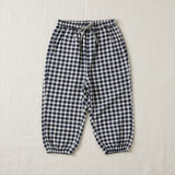 Plaid Cotton Pants – Luftig og åndbar – afslappede bukser i ballon-/harem-stil