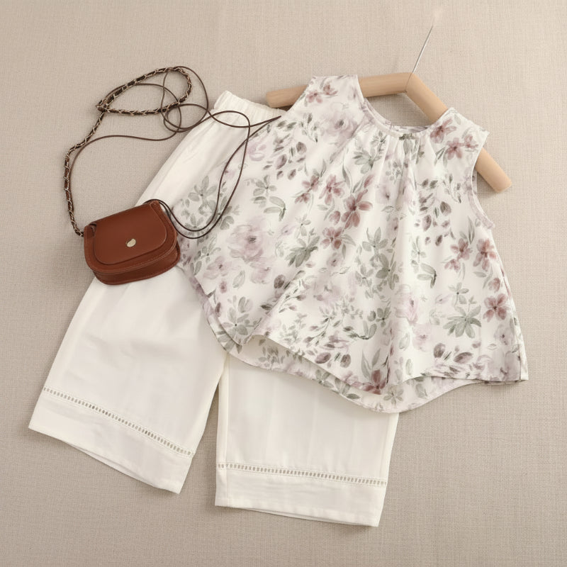 Sleeveless Tops & Pants – Weich & stilvoll – Sommer-Set für Kinder