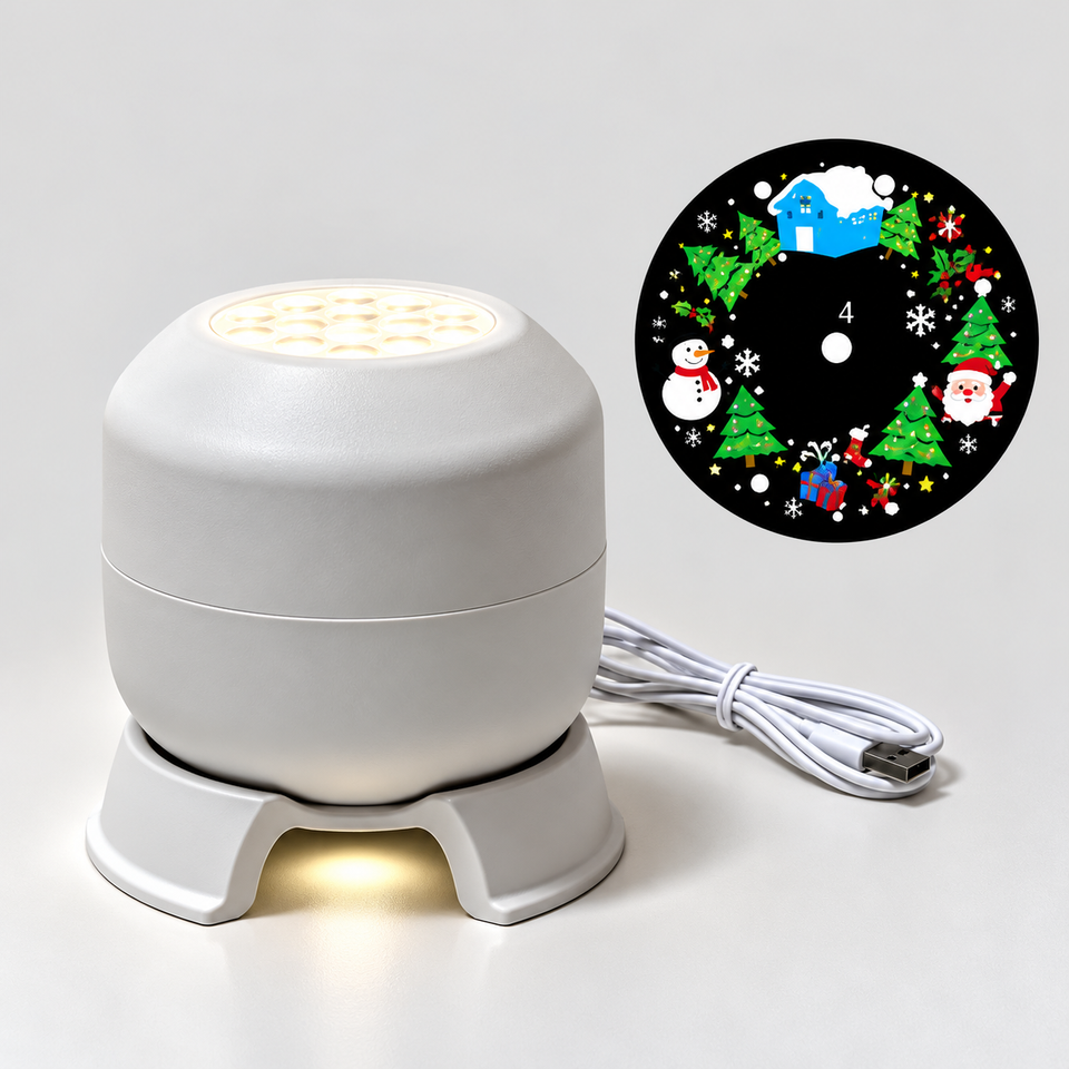 FrostyLight – Magisch & stimmungsvoll – Rotierende Projektorlampe (Weihnachten & Halloween)