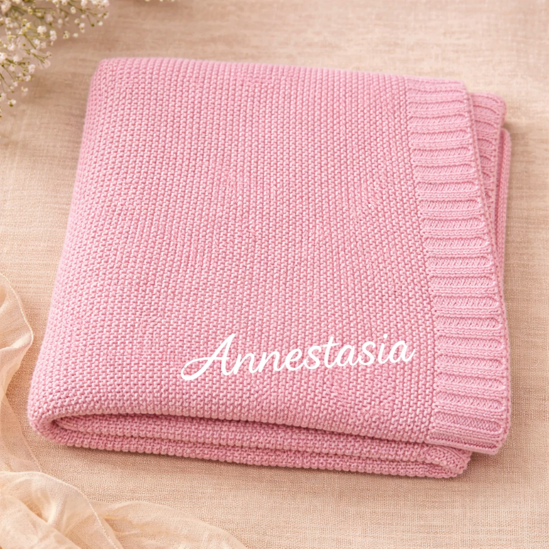 Personalized Baby Blanket – Weich & Einzigartig – Personalisierte, bestickte Baumwolldecke