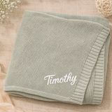 Personalized Baby Blanket – Blødt & unikt – Personligt broderet tæppe i bomuld