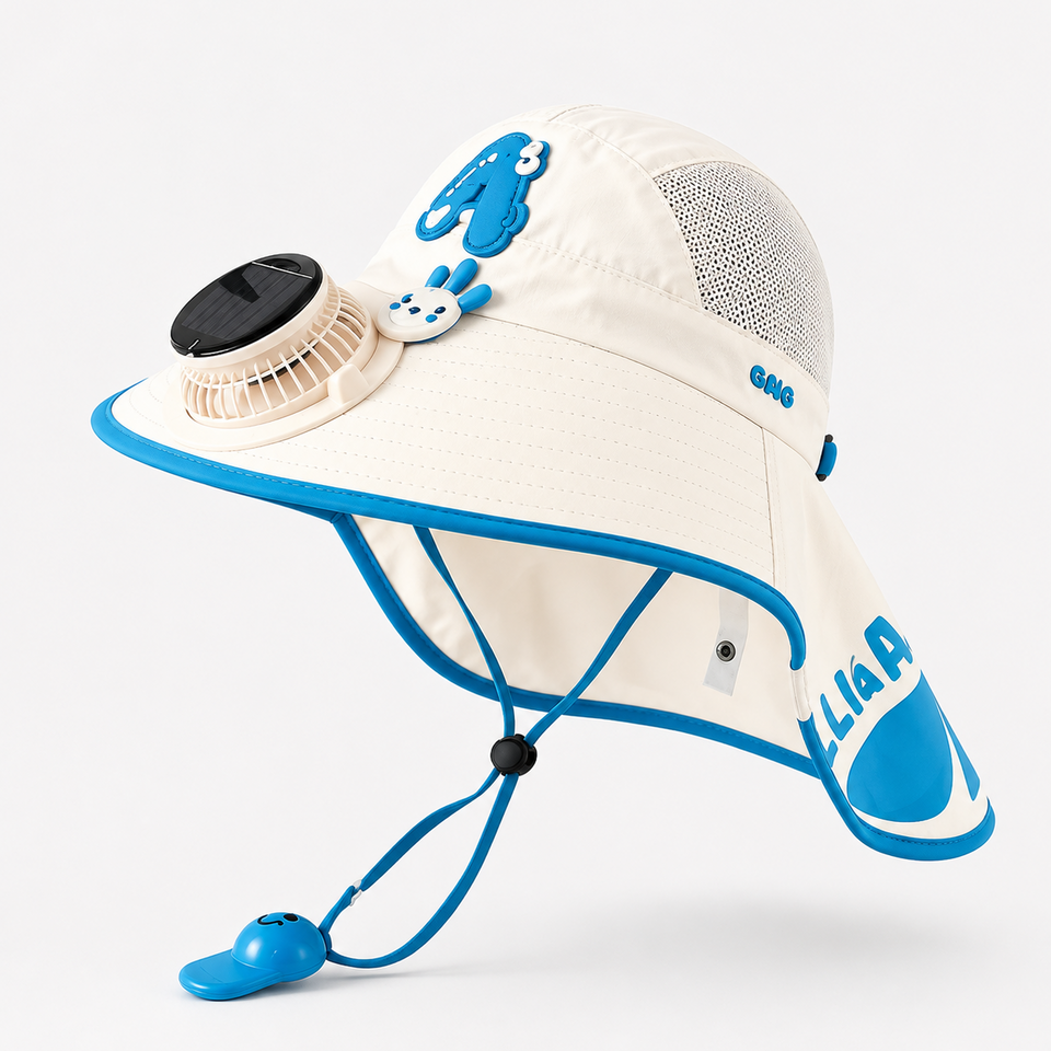 HappyShade – Sonnenschutz & Kühlung – Sommerhut für Kinder mit Ventilator