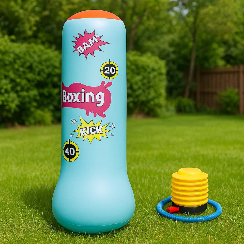 BopBag – Spaß & Aktivität – Aufblasbarer Boxsack mit Handschuhen