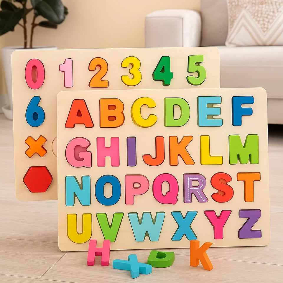 AlphaBlocks – Træ & Pædagogisk – 3D-bogstavpuslespil