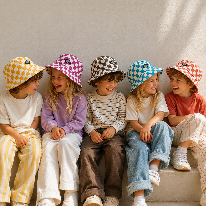 Bucket Hat – Niedlich & schützend – Kinderhut mit Karomuster