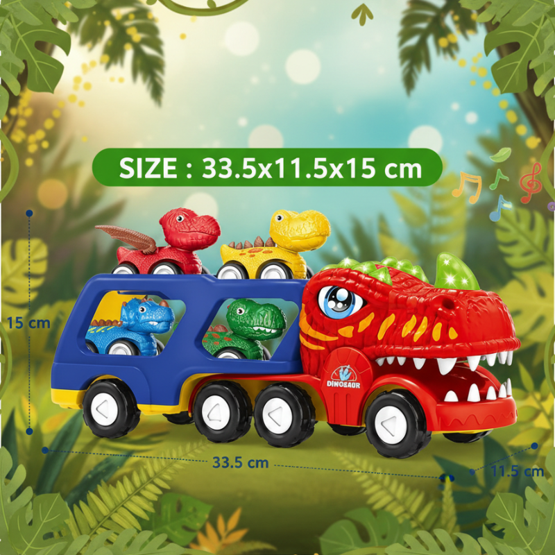 DinoDrive – Kreativ & abenteuerlich – 5-in-1-Lkw-Spielset