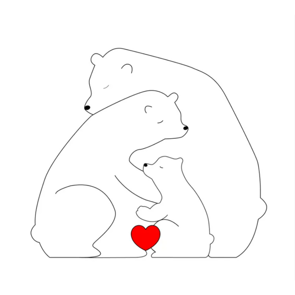 Family Puzzle™ – Personalisiertes Muttertagsgeschenk mit Bärenfamilie