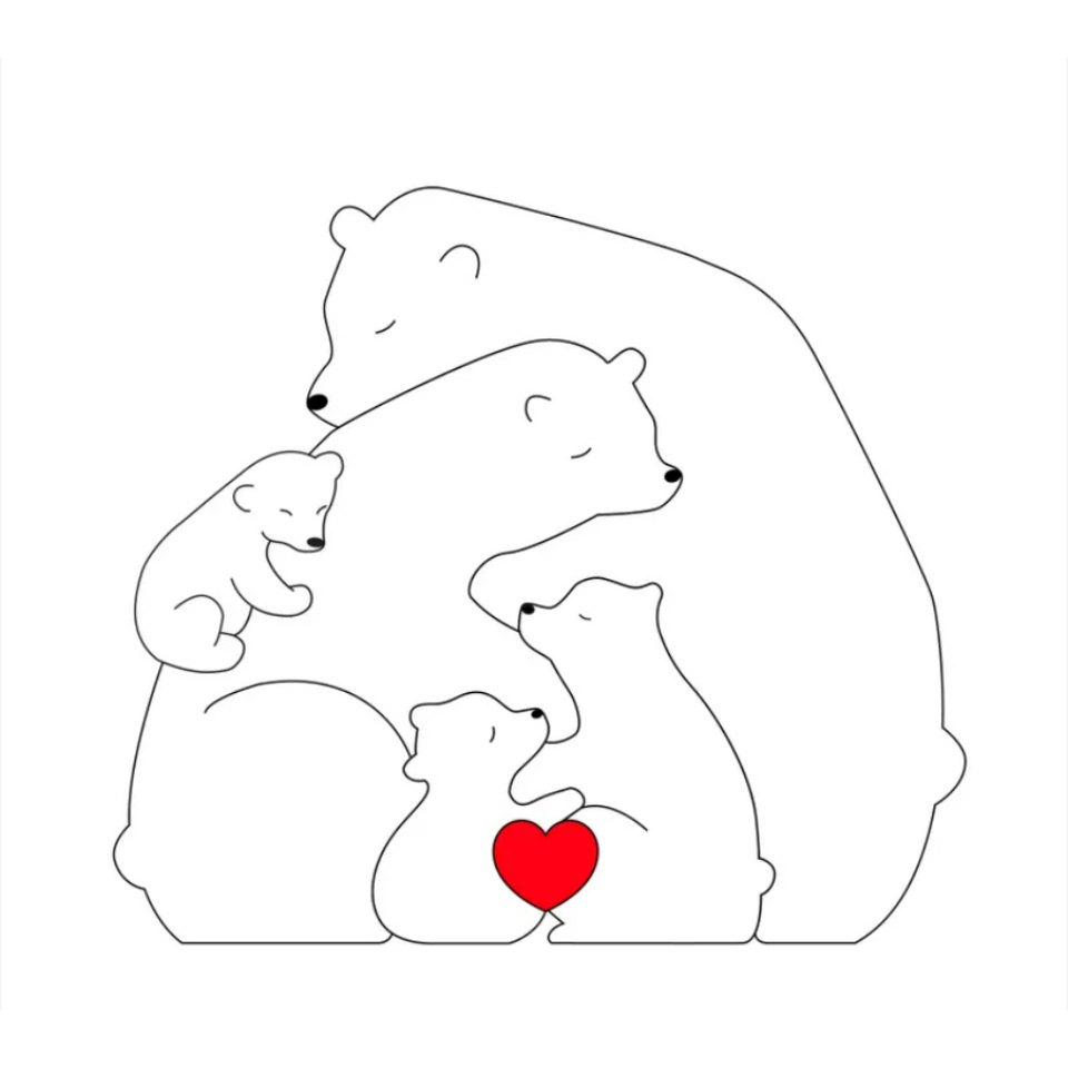 Family Puzzle™ – Personalisiertes Muttertagsgeschenk mit Bärenfamilie