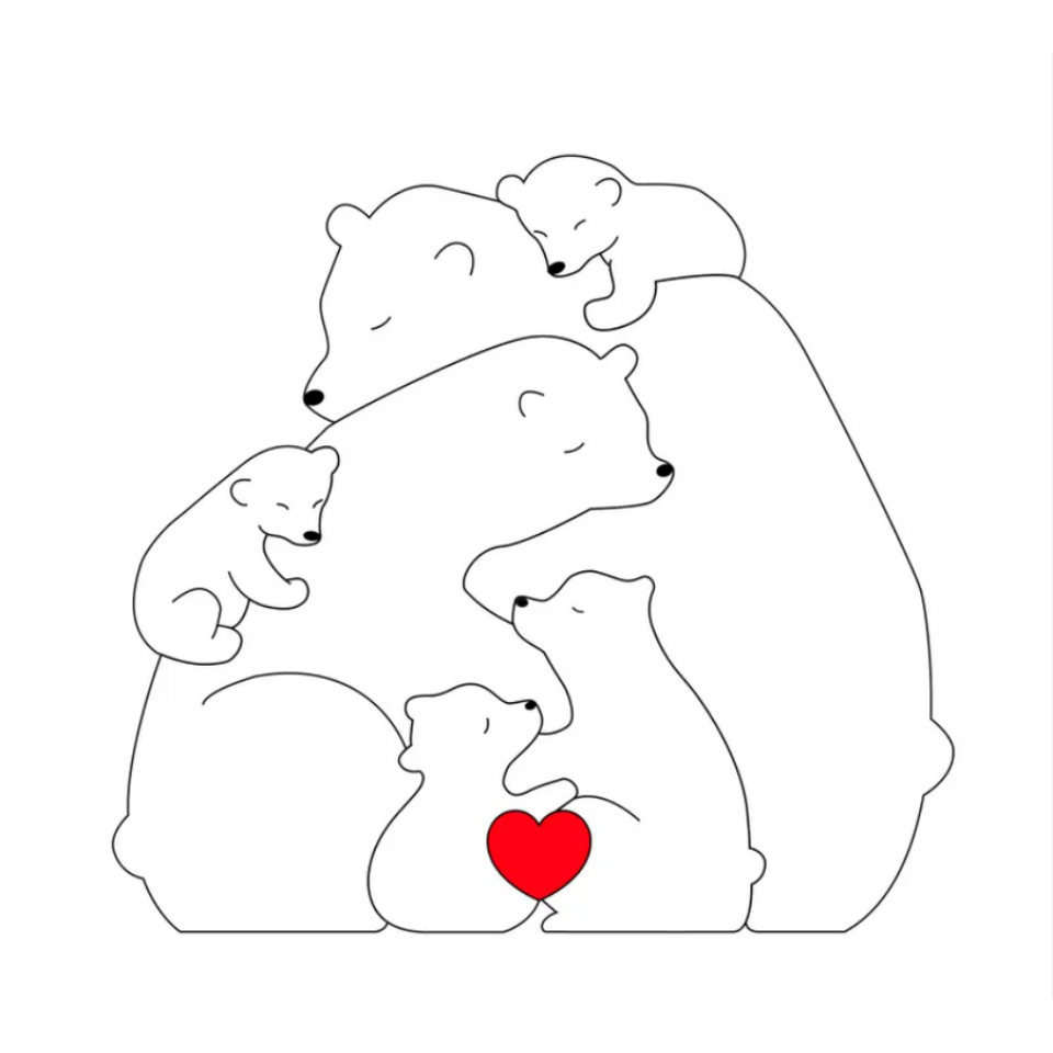 Family Puzzle™ – Personlig morsdagsgave med bjørnefamilie