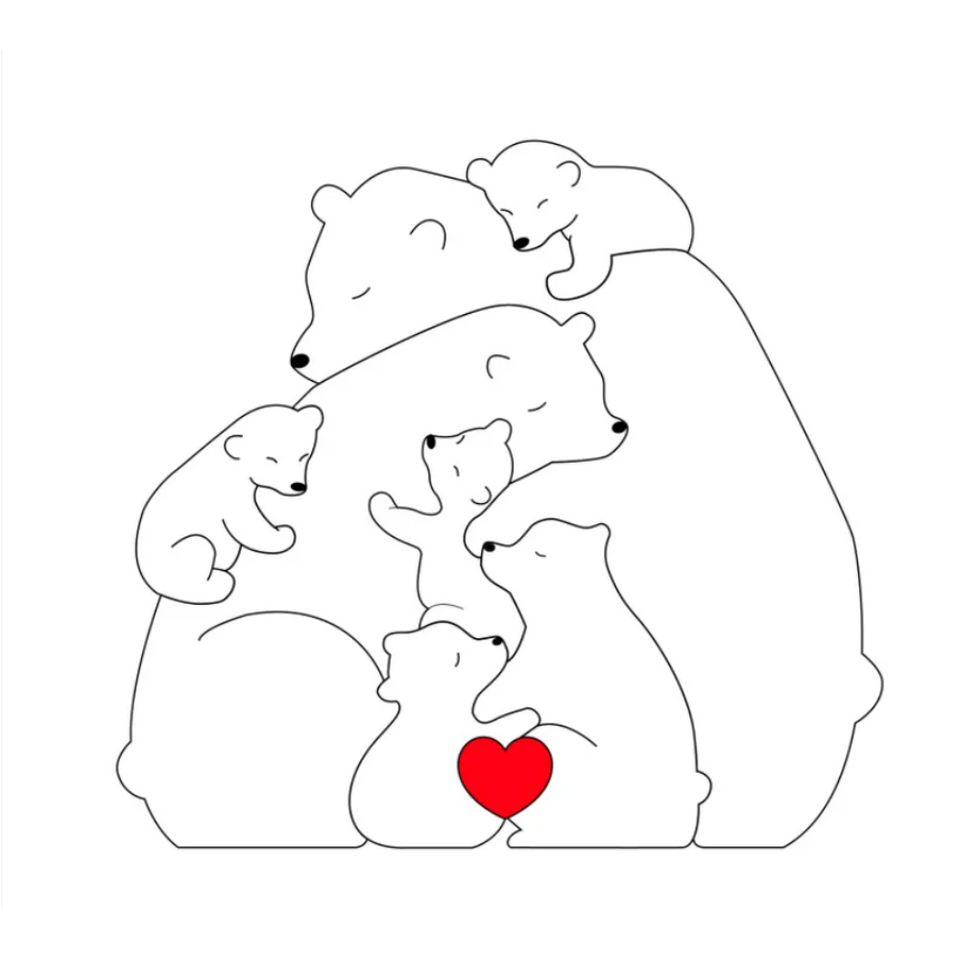 Family Puzzle™ – Personlig morsdagsgave med bjørnefamilie