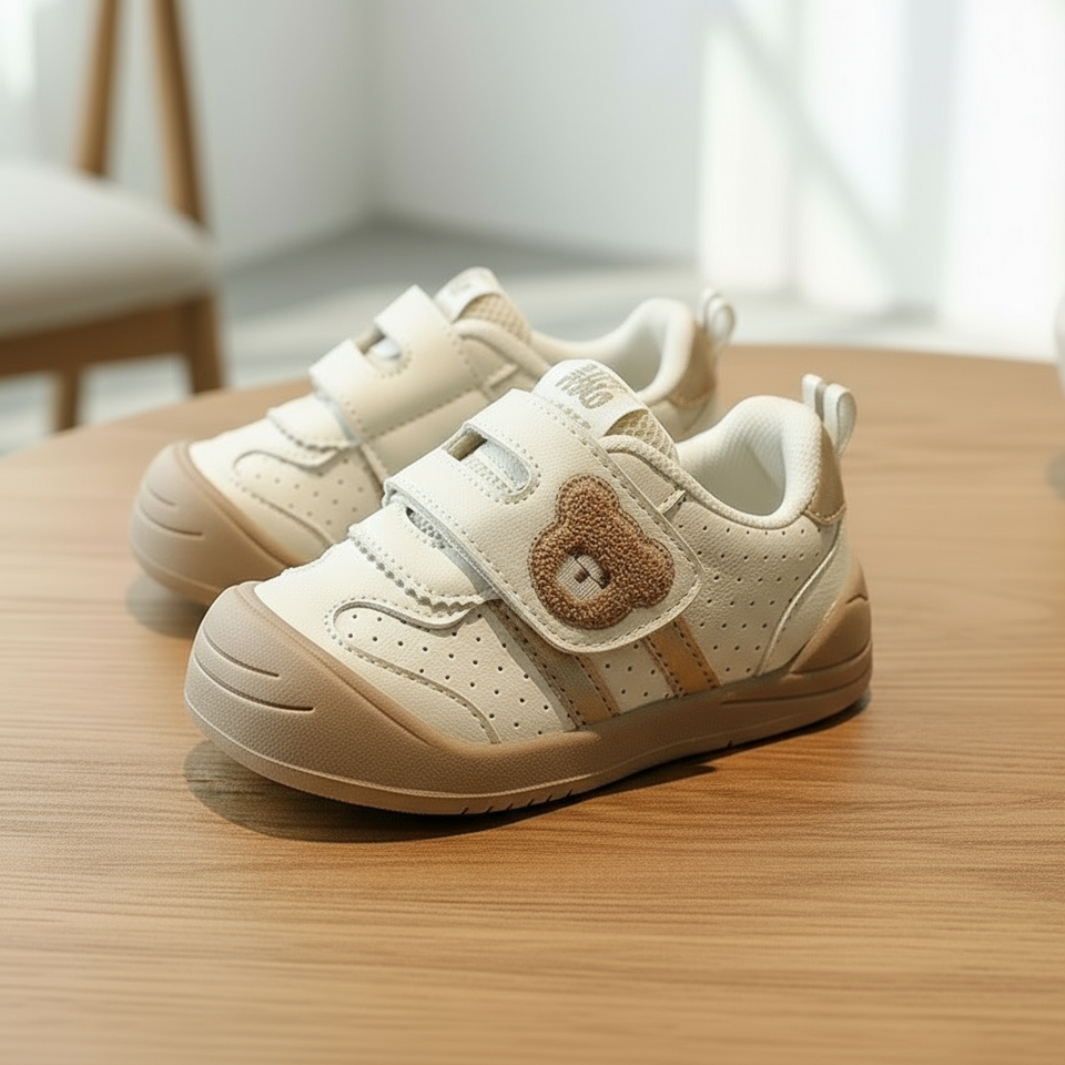 KinderMove – Robust og smidig - Velcro-sneakers med bjørnemotiv