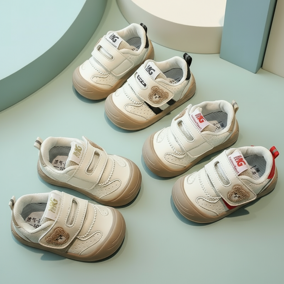 KinderMove – Robust og smidig - Velcro-sneakers med bjørnemotiv