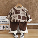Mini Fashion™ - Varmt og stilfuldt - 2-delt fleecesæt