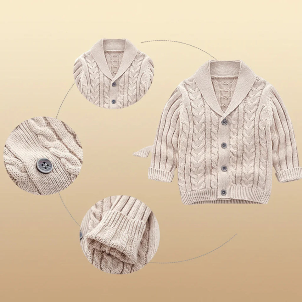 CozyCub – Bequem & Modisch – Gestrickter Kinder-Cardigan-Pullover