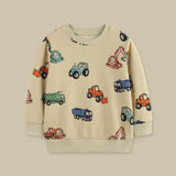 TruckTales – Blød og varm - sweater med farverige byggekøretøjer