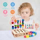 Woods™ - Kreativität fördern & Fähigkeiten verbessern - Buntes Montessori-Puzzle-Set