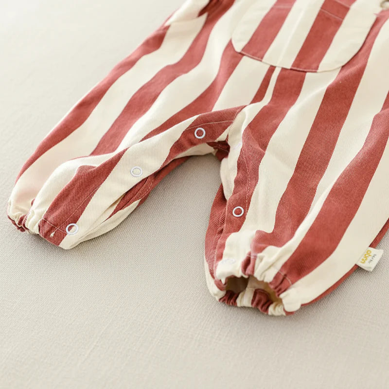 Striped Overall Romper – Weich & Bequem – Kinder-Jumpsuit