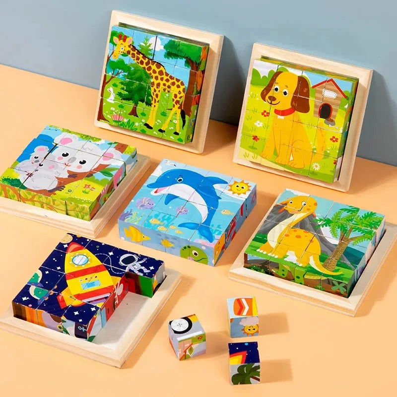 CubePuzzle – Spaß und Bildung - 3D-Holzklötze Puzzle