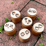 WoodStamp – Montessori & Kreativ – 6 Stück Holz-Knetstempel