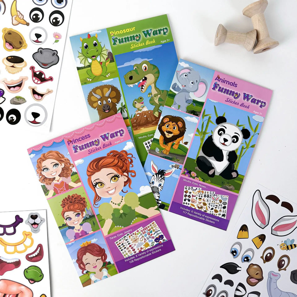 Funny Faces™ – Tierischer Spaß & Klebespaß – Wiederverwendbares Aufkleberbuch