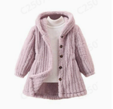 Mini Fashion™ - Blødt inderfor i fleece til piger - Vinterfrakke