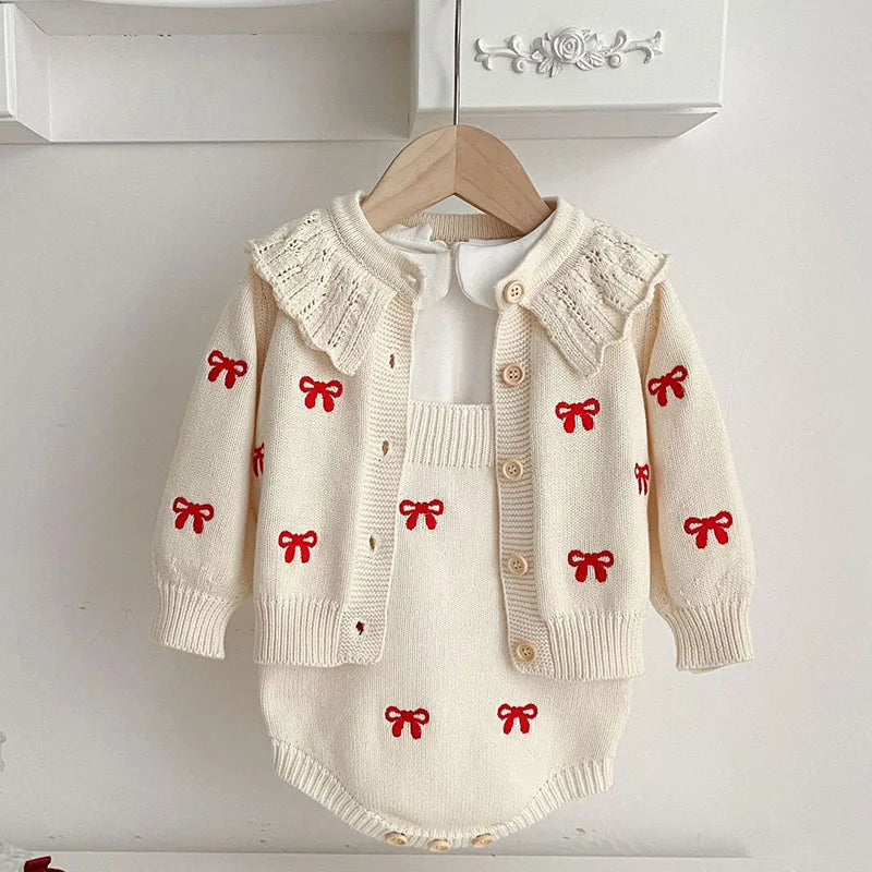 Mini Fashion™ - Sødt look - Strikket Tøjsæt