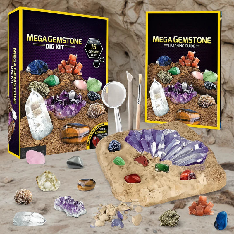 Gemstone Dig Kit – Entdecken & Lernen – Kristall-Ausgrabungsset