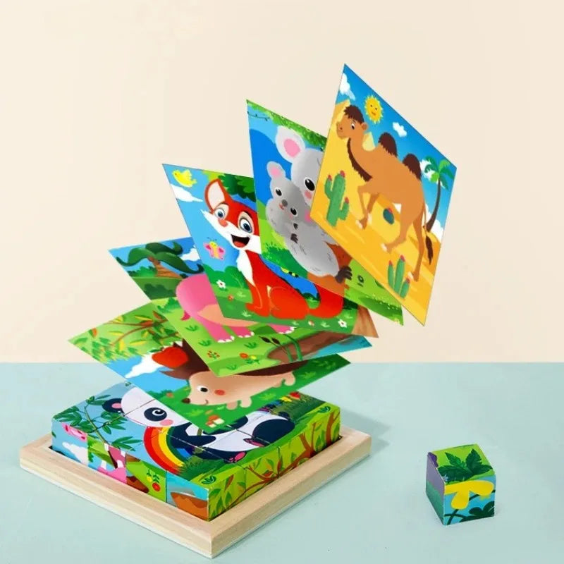 CubePuzzle – Spaß und Bildung - 3D-Holzklötze Puzzle