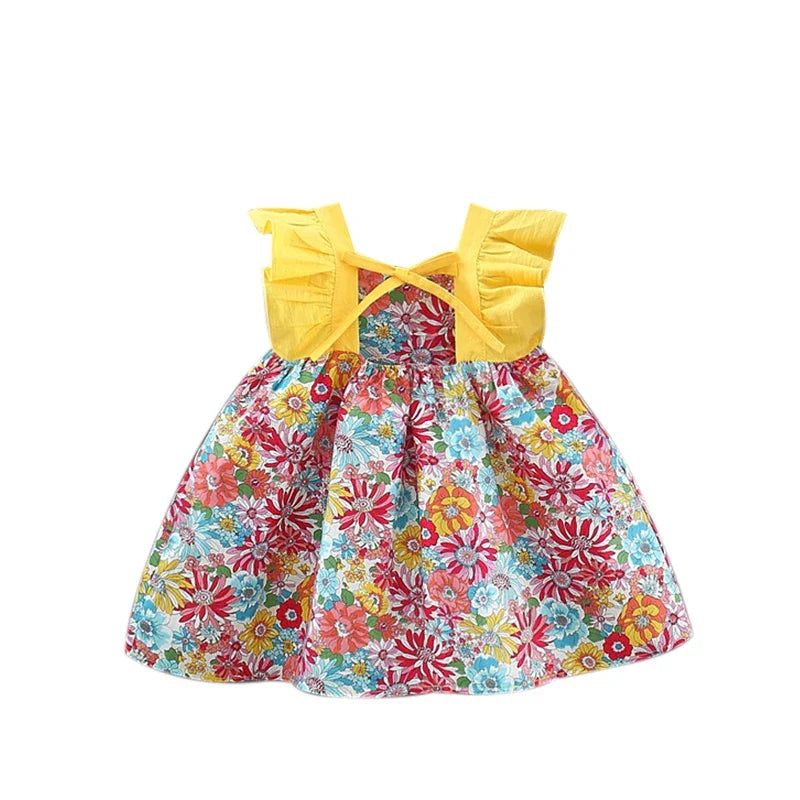 Mini Fashion™ - Sødt Blomsterdesign - Pigekjole med hat