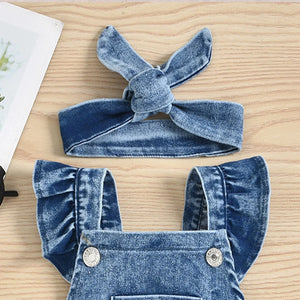 Mini Fashion™ - Niedlicher Look - Denim Strampler