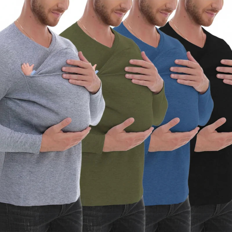 Kangaroo Pocket Shirt – Bequem & praktisch – T-Shirt-Babytrage für Männer