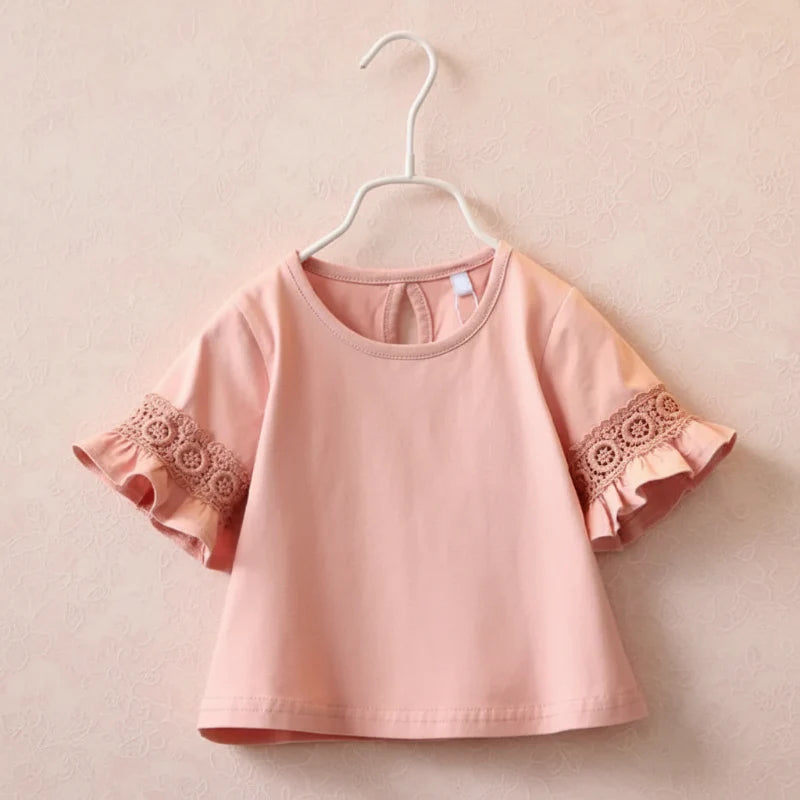 Girls Trumpet Sleeve Top – Elegant & Komfort – Spitzenärmel