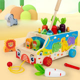 Montessori Animal Matching Toy – Lærerigt & interaktivt – Puslespil med legevogn